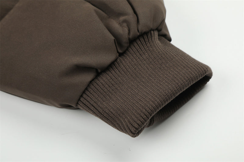 Chaqueta bomber acolchada con cuello de pelo sintético – Abrigo de invierno para hombre