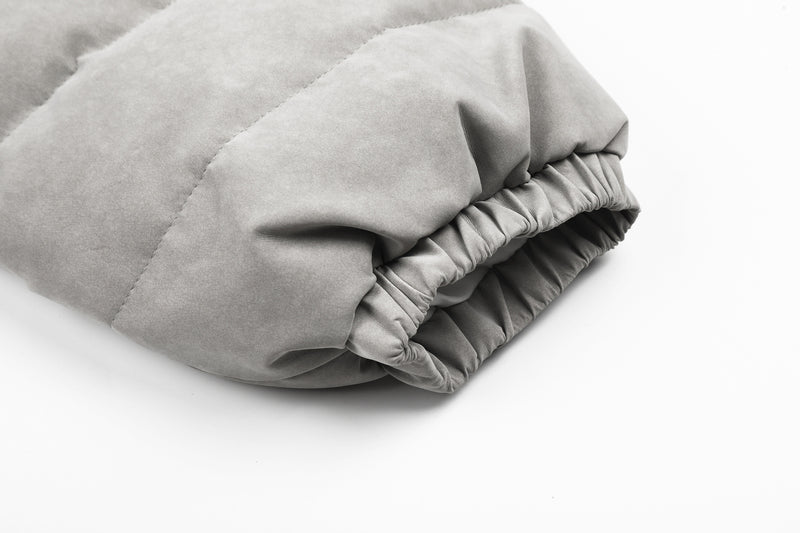 Quilted Puffer Jacket with Faux Fur Trim Hood