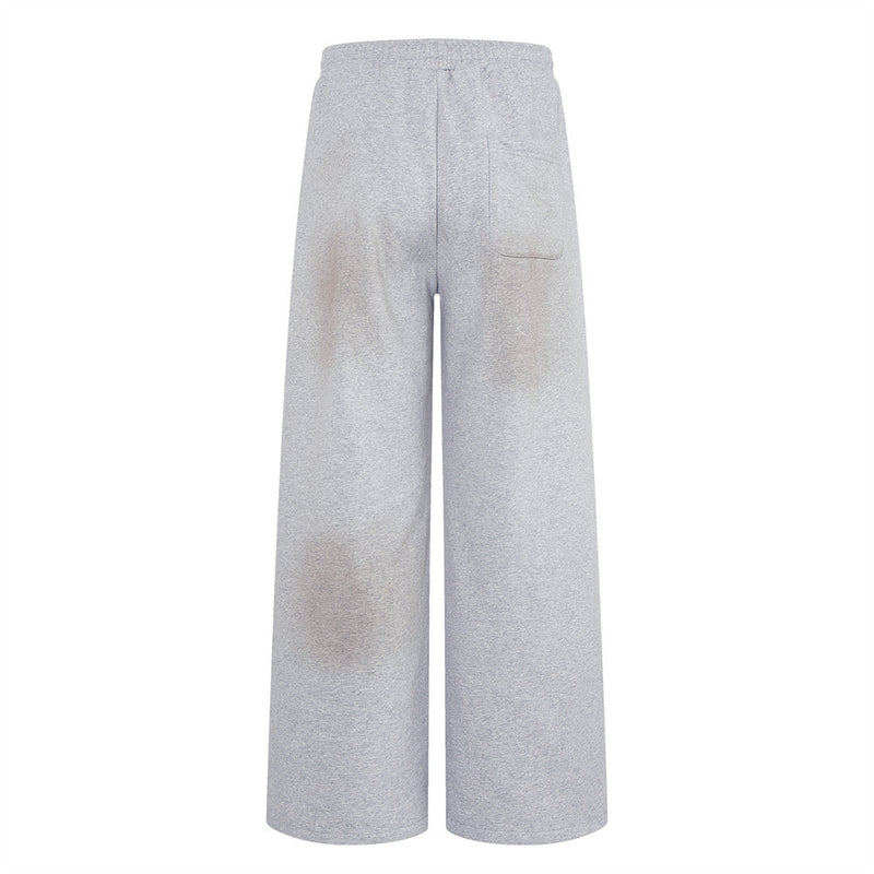 Pantalon de survêtement baggy large à imprimé graphique effet usé – Vintage Soul Rebirth