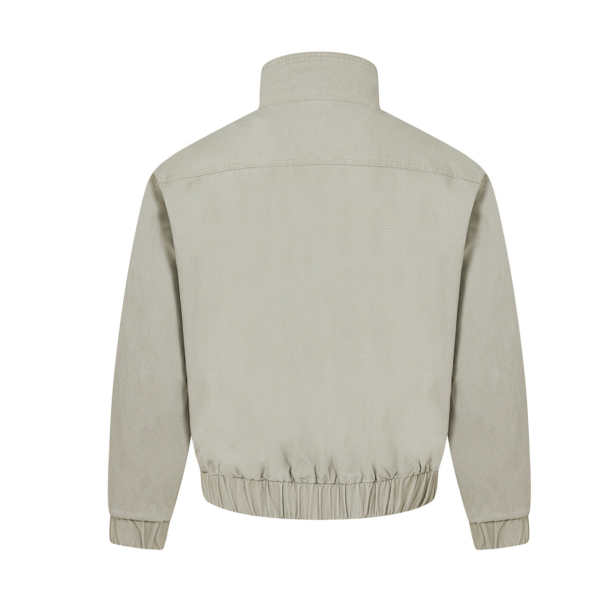 Metal Clasp Bomber Jacket – Washed Cotton Flight Jacket with Diagonal Buckle