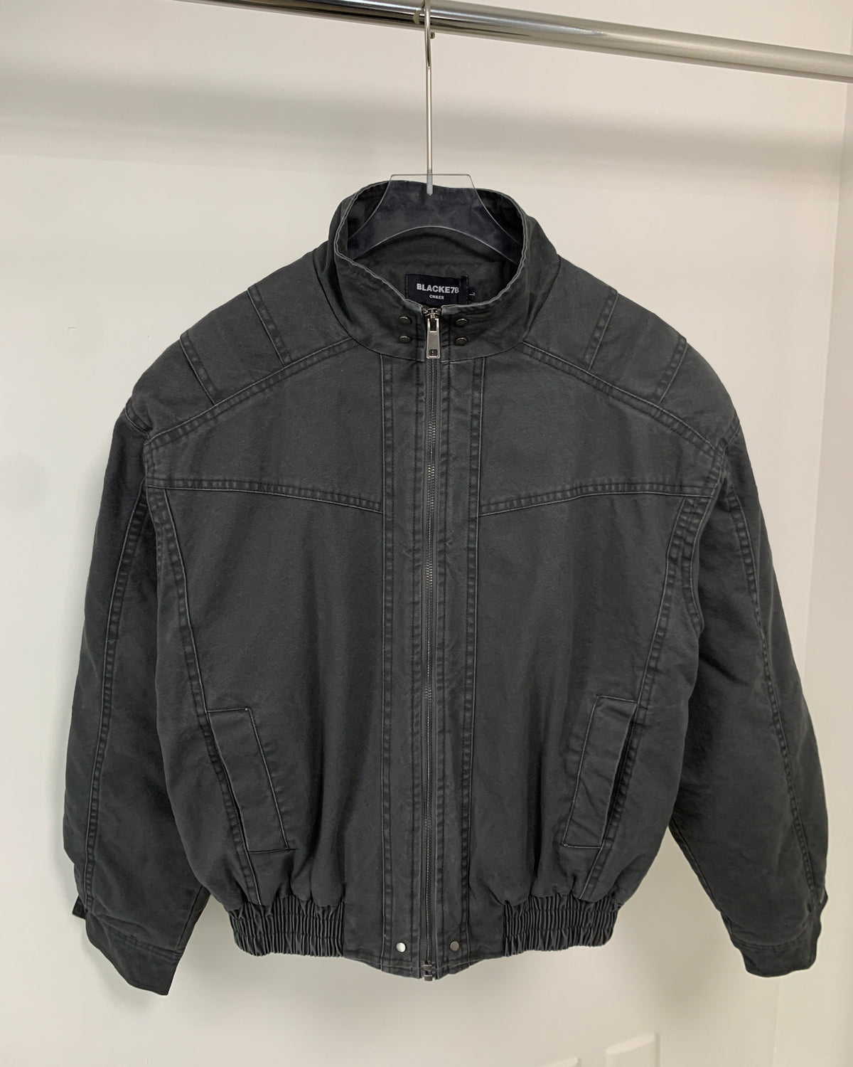 Men's Washed Cotton Bomber Jacket – Vintage Western Deconstructed Design
