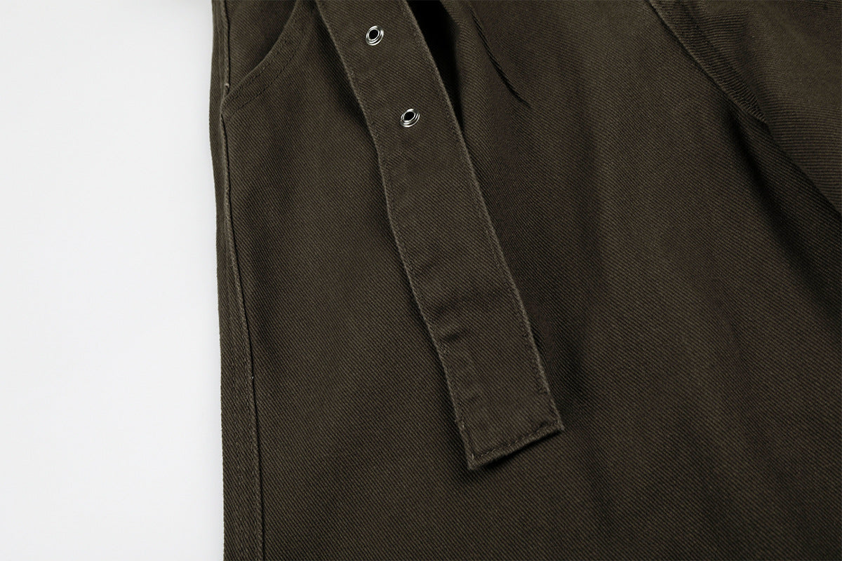 Wide-Leg Cargo Pants with Belt — Multi-Pocket Relaxed Fit