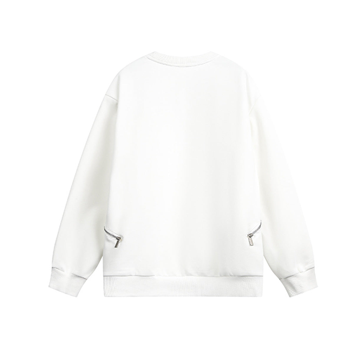 Sweat col rond inspiré du style moto avec détail zippé