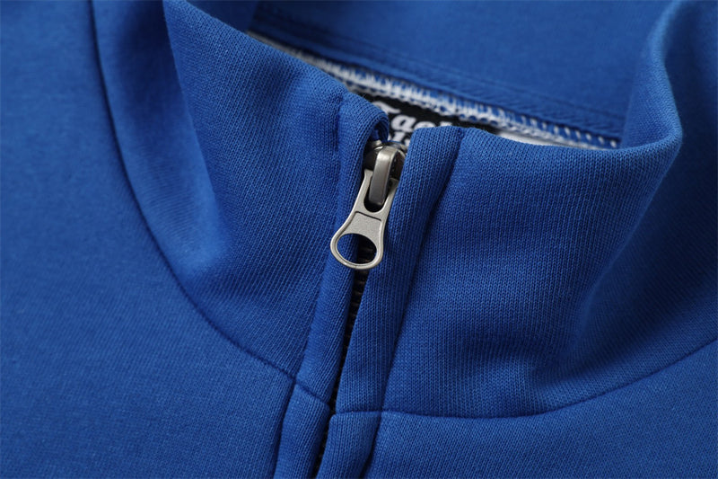 Track Jacket Mock Neck Full-Zip with Stripe Detail & Star Embroidery