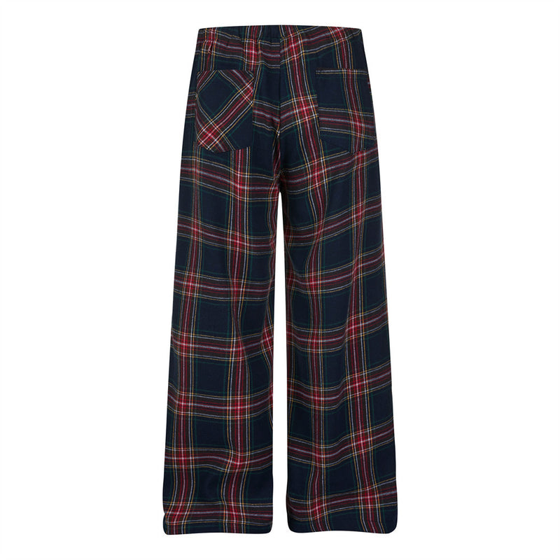 Pantalon à carreaux à jambes larges – Pantalon décontracté à cordon de serrage