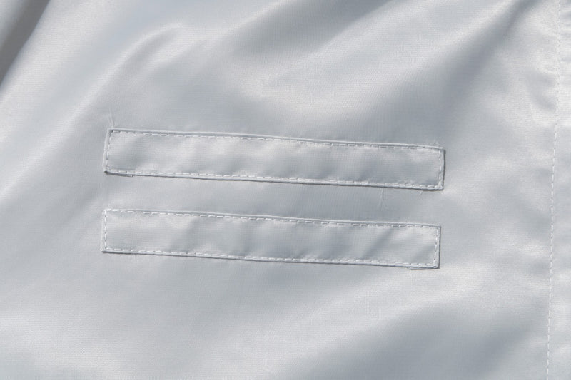 Blouson bomber satiné brodé à col montant et bandes léopard