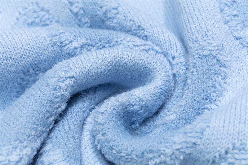 Light Pink Oversized Sweater – All-Over Bunny Jacquard Knit Pullover