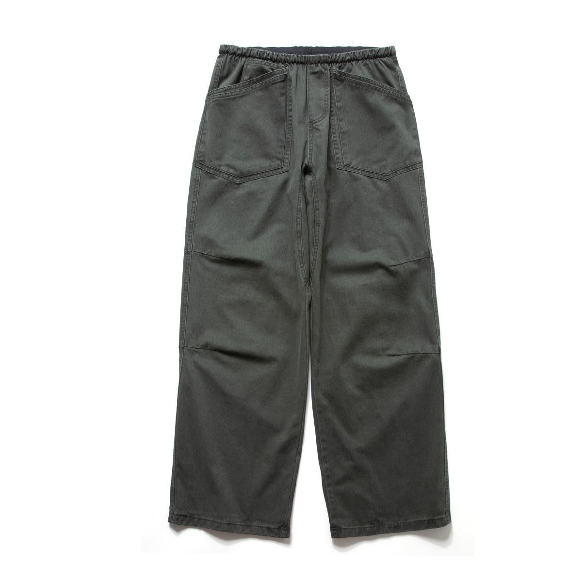 Wide-Leg Cargo Pants – Washed Vintage Workwear Straight Fit