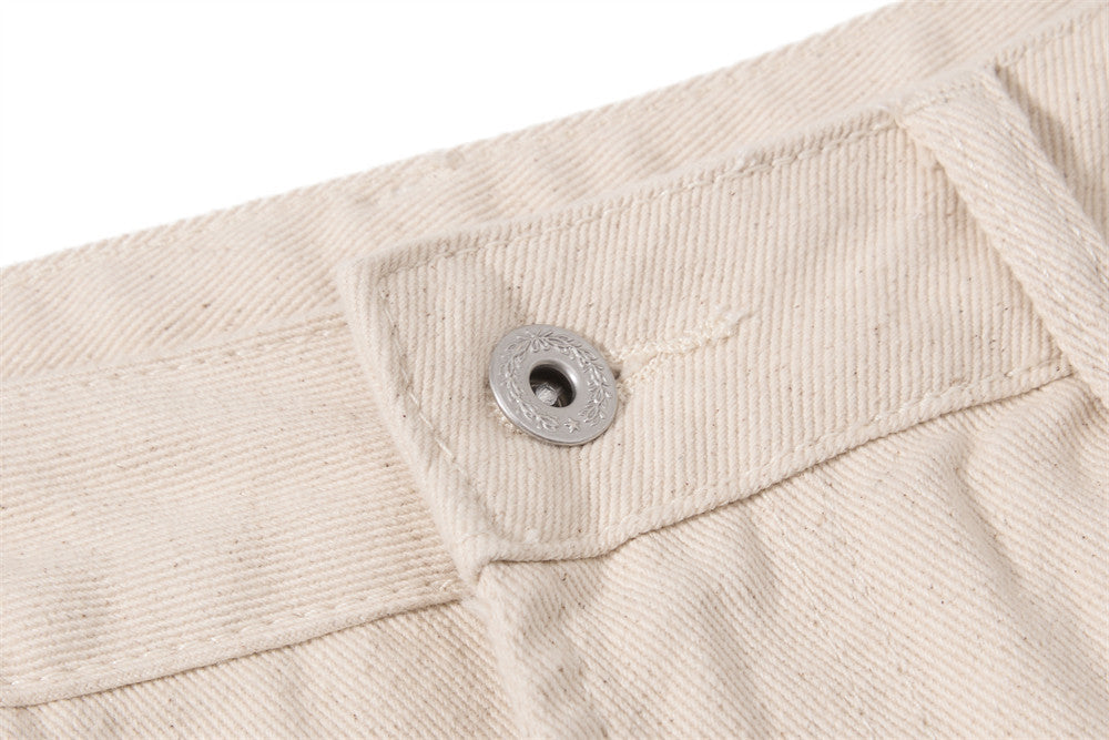 Jeans bootcut à jambes larges pour homme – Denim beige à coupe décontractée
