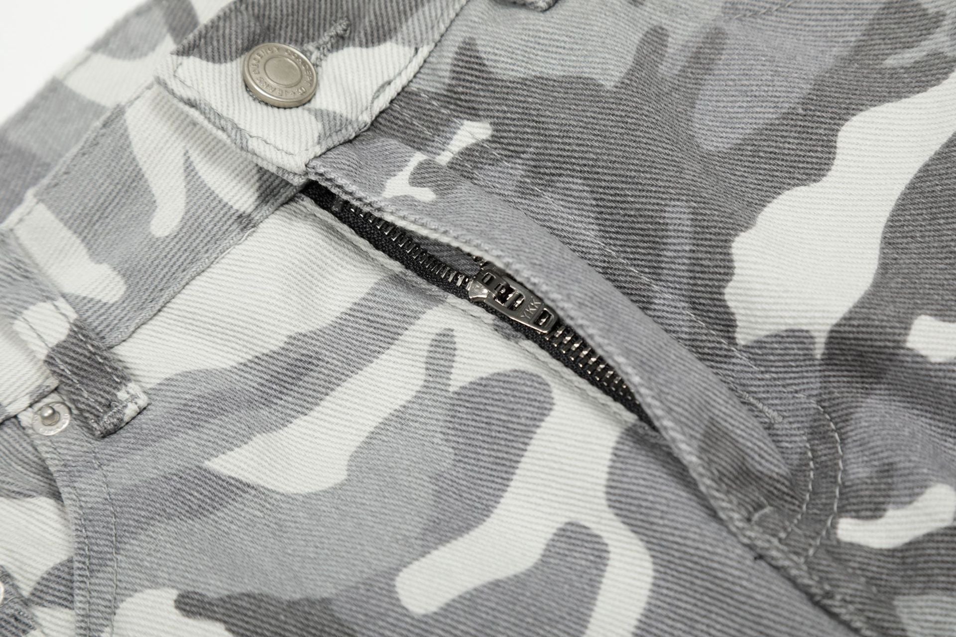 Wide-Leg-Cargohose – Baggy-Fit in Grey-Camo mit mehreren Taschen
