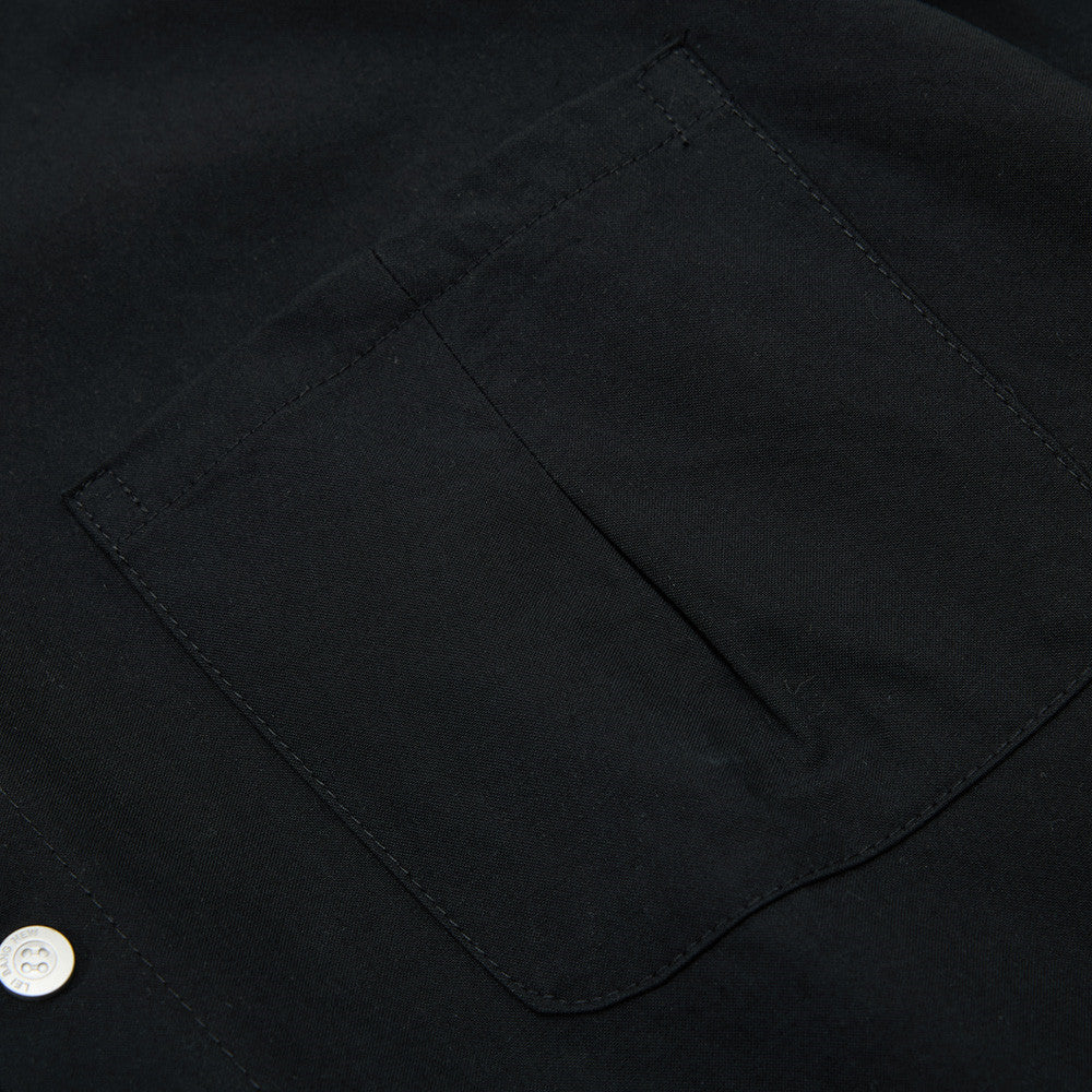 Oversize-Herrenhemdjacke mit plissierten Ärmeln und Druckknöpfen