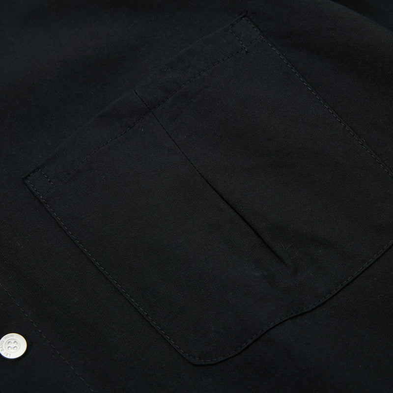 Oversize-Herrenhemdjacke mit plissierten Ärmeln und Druckknöpfen