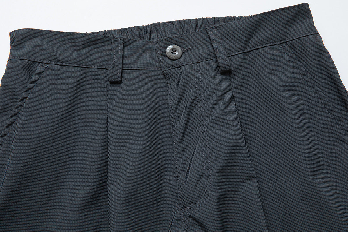 Wide-Leg Cargo Pants with Zipper Pockets – Ripstop Nylon, Relaxed Fit