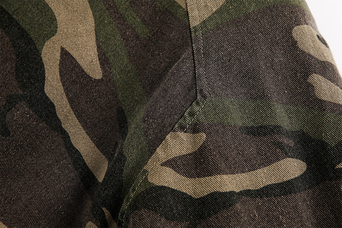 Blouson bomber homme camouflage doublé en fausse fourrure avec capuche
