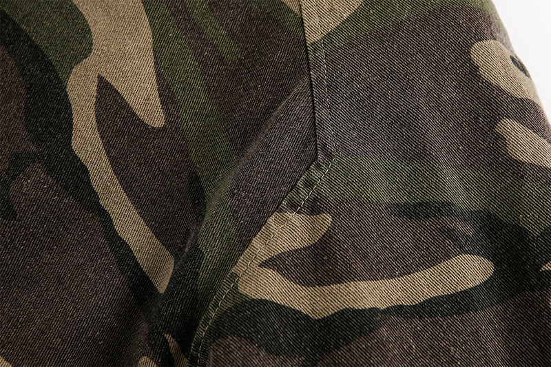 Blouson bomber homme camouflage doublé en fausse fourrure avec capuche