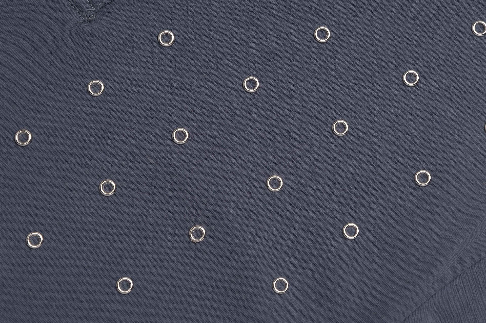 T-shirt Henley homme à manches longues avec détails à œillets – Coupe slim, style américain rétro