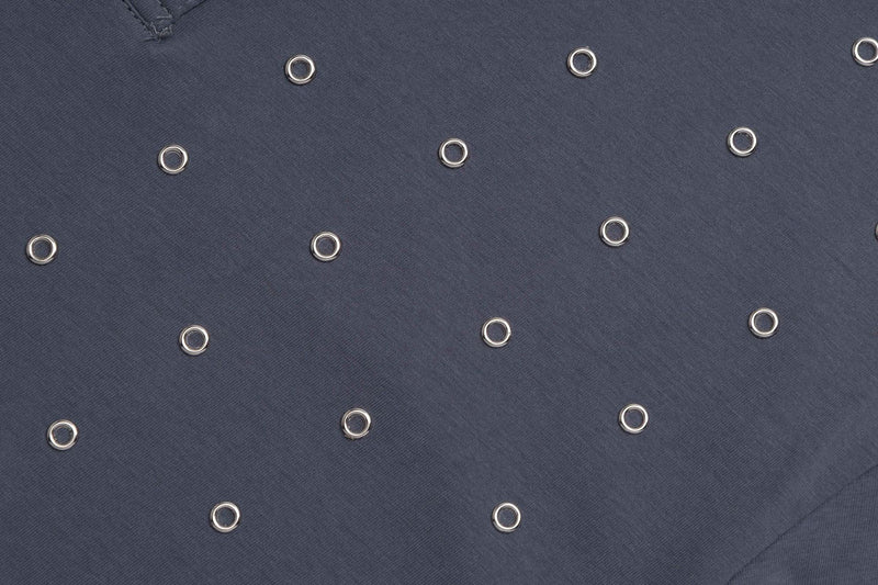 T-shirt Henley homme à manches longues avec détails à œillets – Coupe slim, style américain rétro