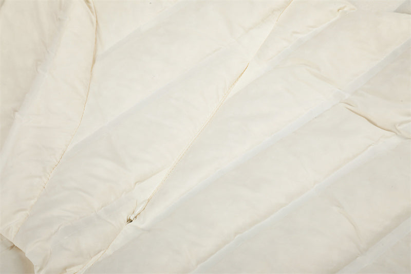 Men's Asymmetric Stand Collar Quilted Down Jacket – Diagonal Placket Puffer Coat