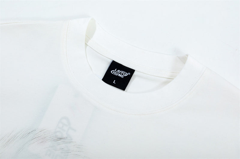 Monskiski Cat Graphic Crew Neck T-Shirt – 3D Sketch Print Short Sleeve Tee