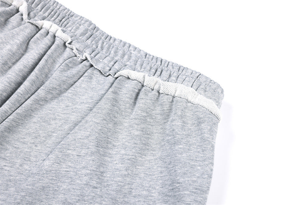 Wide-Leg Sweatpants with Rhinestone Script Graphic – Men's Relaxed Fit