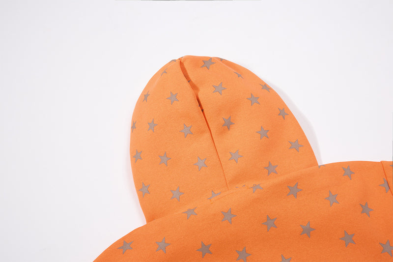 Hoodie zippé à motif étoiles, capuche bordée de fausse fourrure et motif « I ♥ Me »
