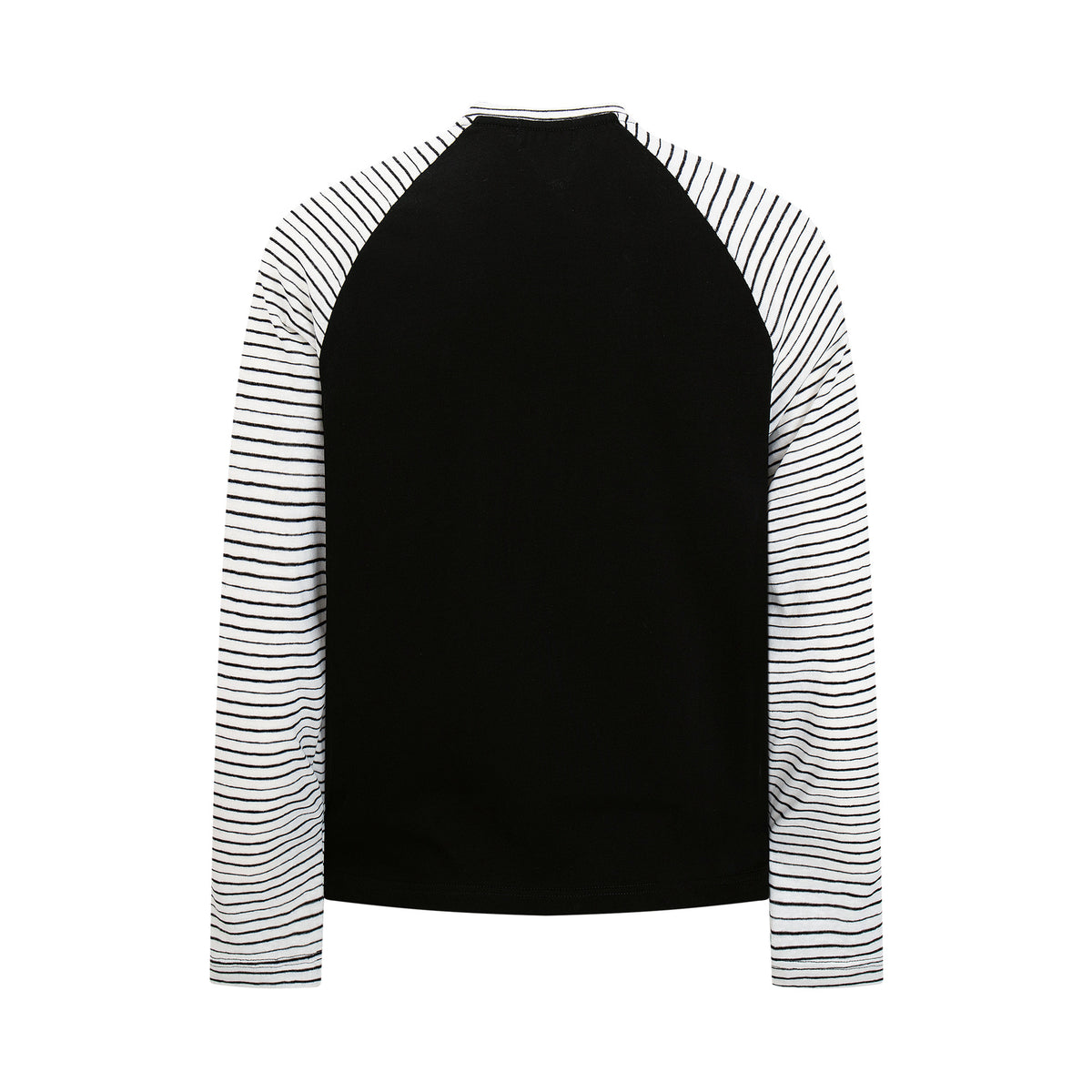 Schwarz-weiß gestreiftes Shirt – Soccer-Mundial-Raglan-Langarmshirt