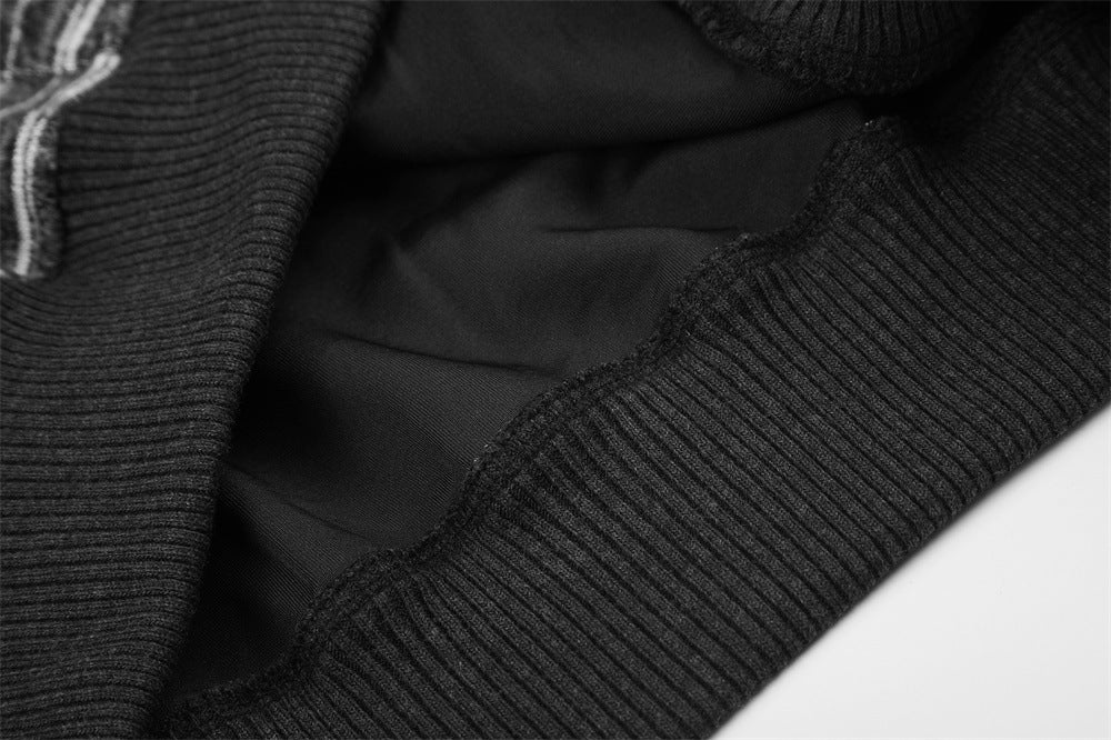 Striped Zip-Up Hoodie with Gold Star Embroidery – Relaxed Fit
