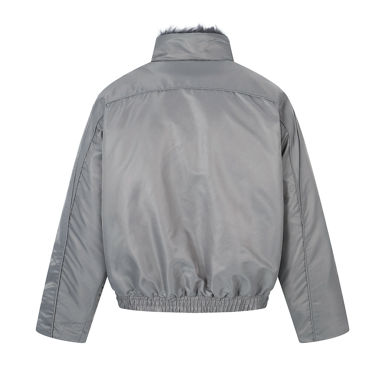 Quilted Padded Jacket with Faux Fur Collar – Moto-Inspired Deconstructed Design