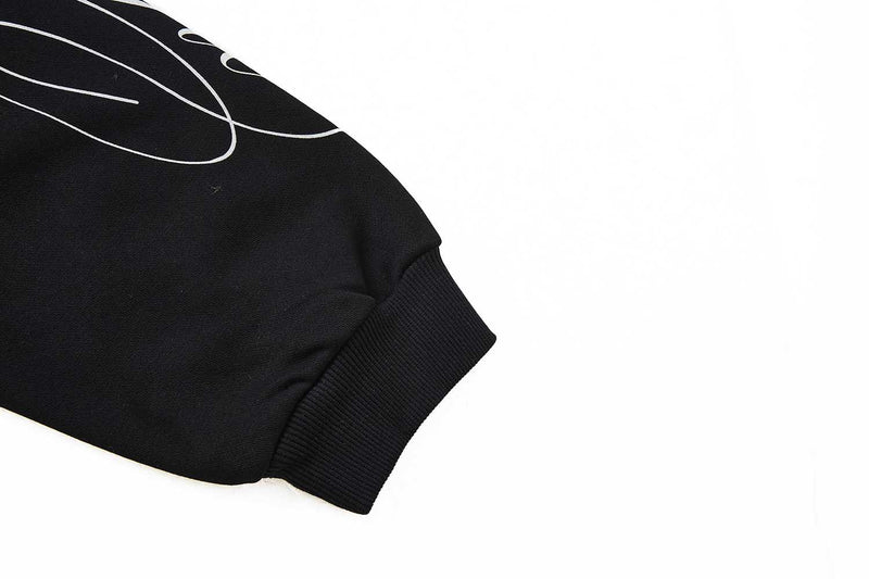 Sweat à capuche zippé avec bordure en fausse fourrure et imprimé script sur les manches