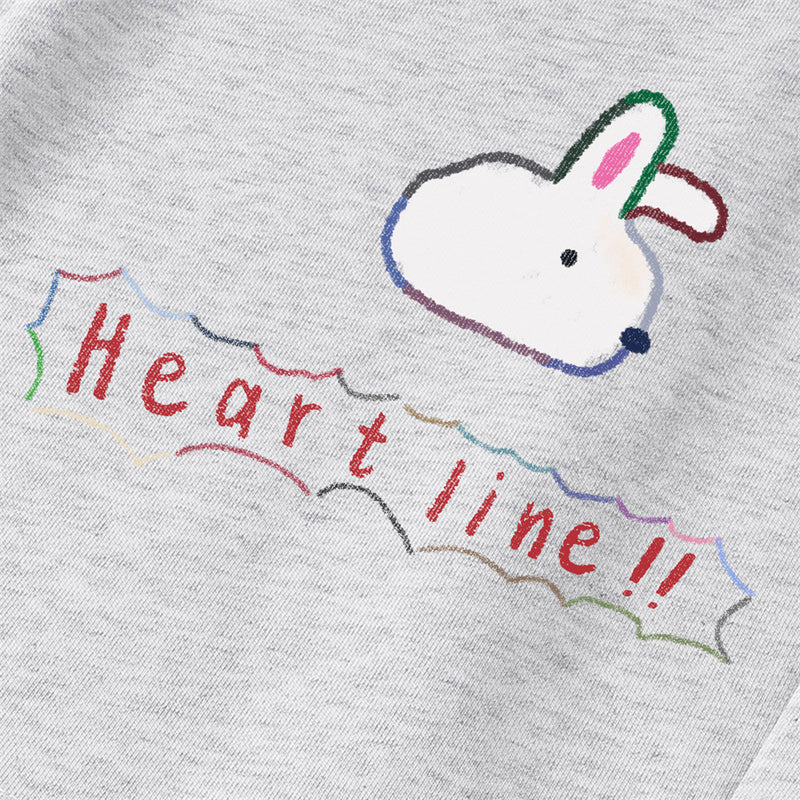 Sweathose mit weitem Bein, Cartoon-Charakter-Print und elastischem Bund