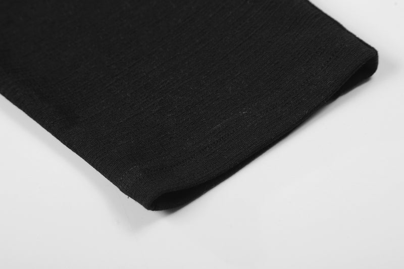 Chemise gothique à manches longues avec motif Faucheur et col officier clouté