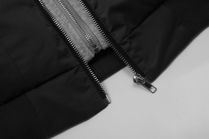 Chaqueta bomber con capucha extraíble y forro polar en capas – Abrigo acolchado de invierno