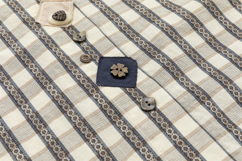 Oversized Plaid Long Sleeve Button-Up Shirt – Relaxed Fit Vintage Check