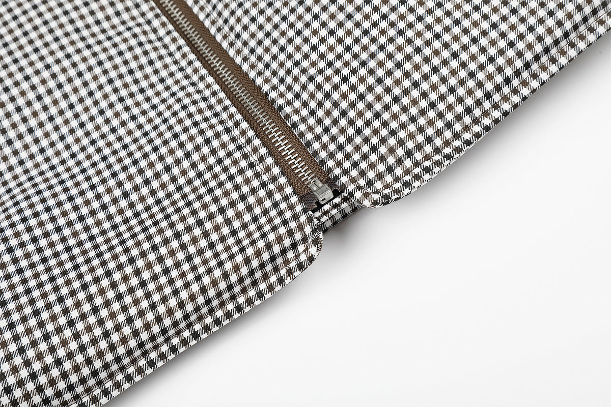 Gilet réversible en polaire teddy et tissu vichy matelassé – Gilet sans manches zippé