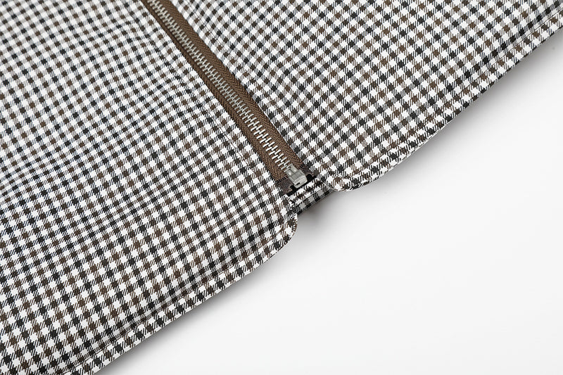 Gilet réversible en polaire teddy et tissu vichy matelassé – Gilet sans manches zippé