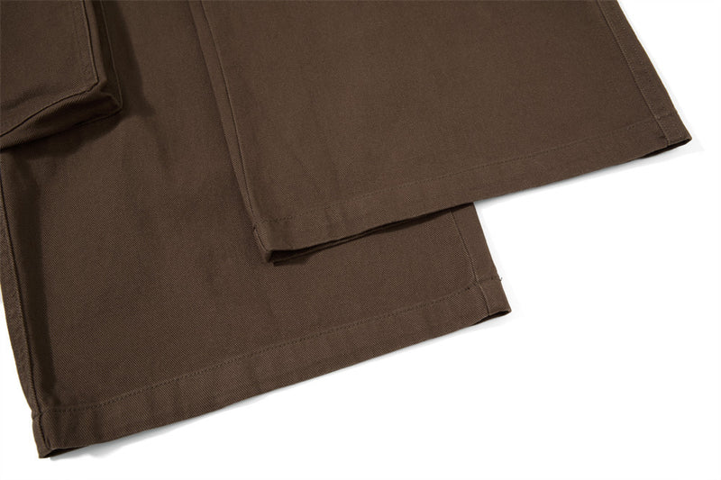 Men's Black Cargo Pants Wide-Leg Script Print with Rivet Detail