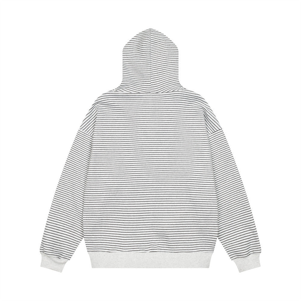 Striped Zip-Up Hoodie – Relaxed Fit Men's Full-Zip Sweatshirt