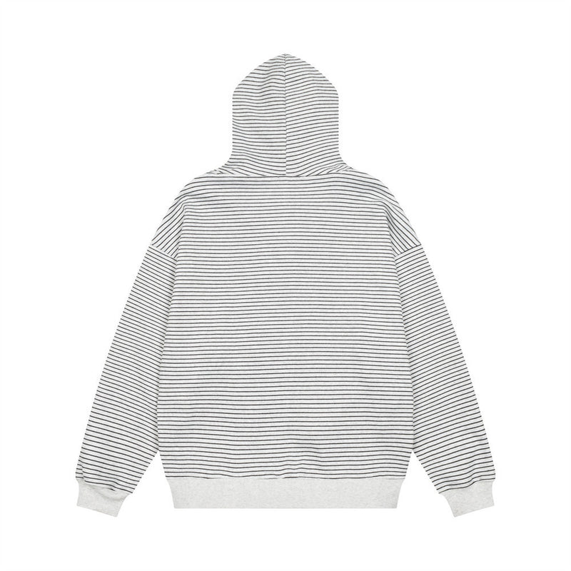 Striped Zip-Up Hoodie – Relaxed Fit Men's Full-Zip Sweatshirt