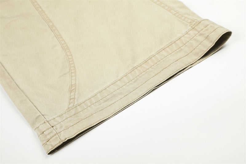 Wide-Leg Cargo Pants – Multi-Pocket Straight-Fit Workwear Trousers