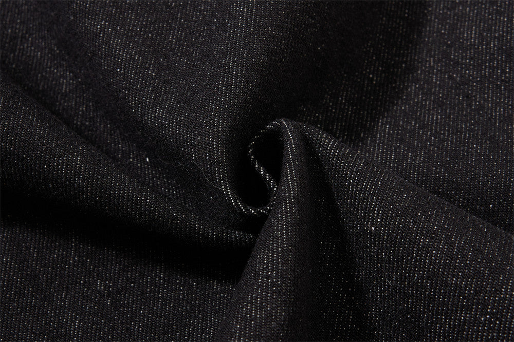Herren-Cargojeans mit weitem Bein, Klappverschluss und Kontrastnähten