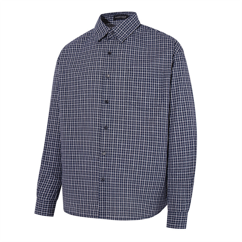 Men's Plaid Long-Sleeve Shirt – Relaxed Fit Button-Up
