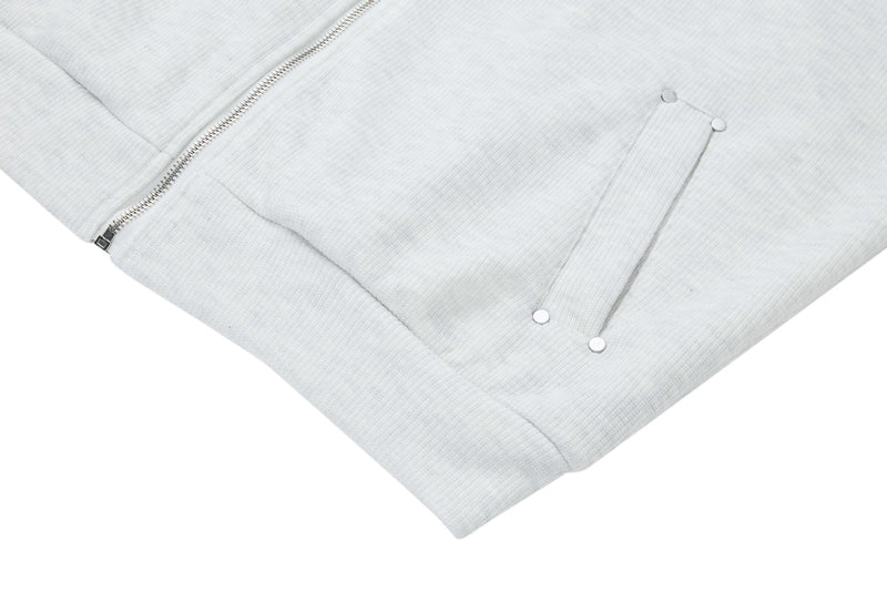 Sweat à capuche court zippé – Sweat intégralement zippé à manches raglan côtelées