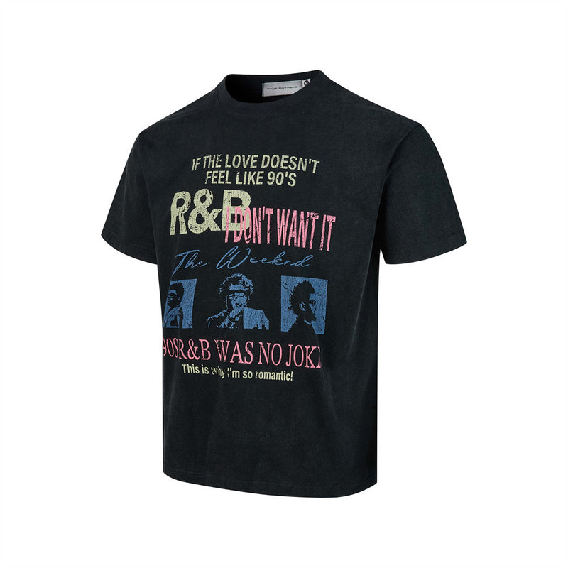 90s R&B Vintage Graphic Print Short Sleeve T-Shirt
