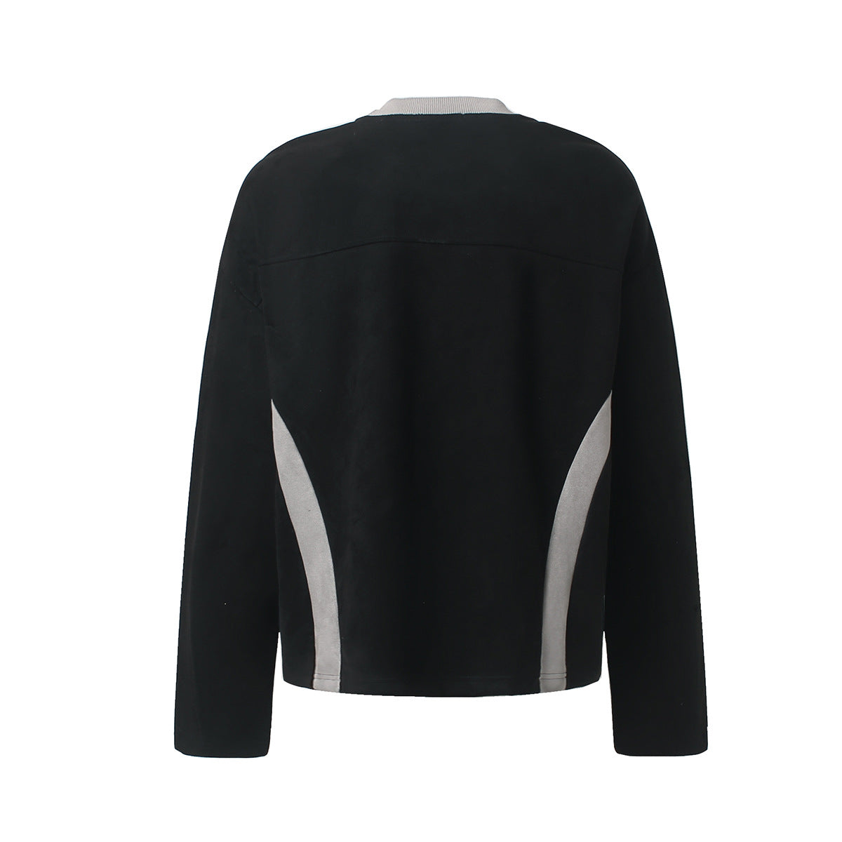 GLFS Colorblock-Langarmshirt mit wiederkehrendem Zyklusmotiv – Streetwear mit Kontrasteinsätzen