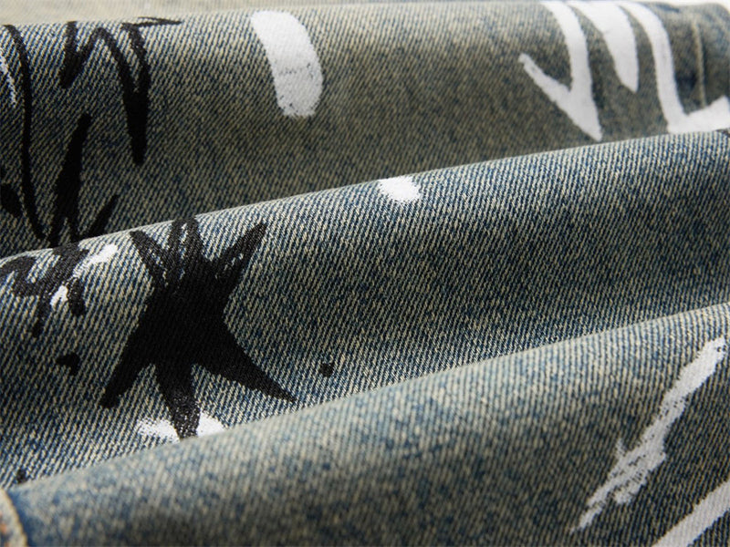 Graffiti Print Wide-Leg Jeans – Punk Streetwear Straight Baggy Denim