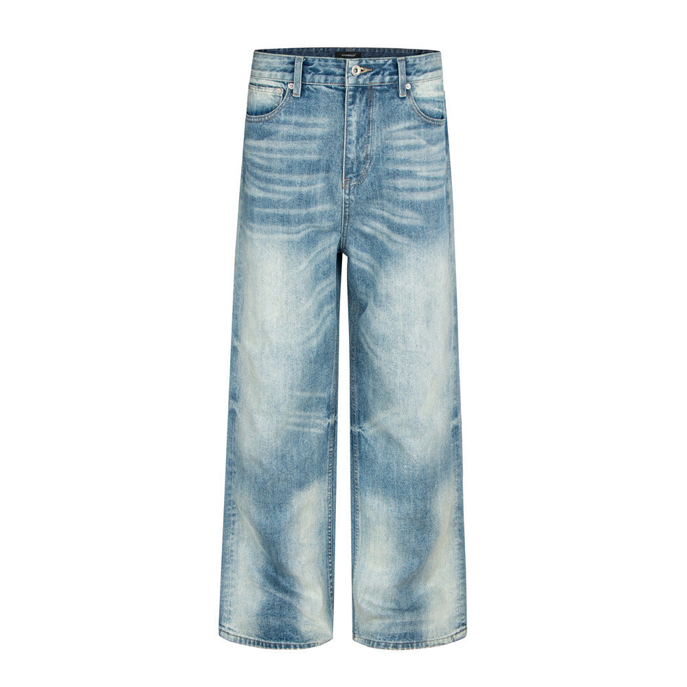 Wide-Leg-Baggy-Jeans – Vintage-Denim mit Glacier-Blue-Waschung