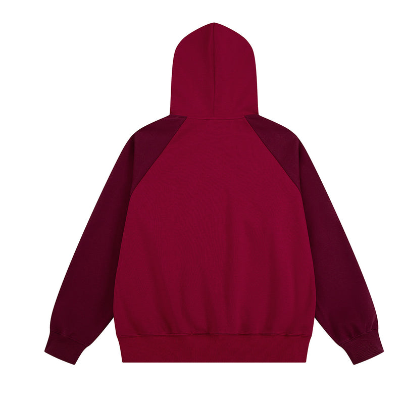 Sweat zippé rétro avec écussons racing – Modèle raglan color block à badges brodés