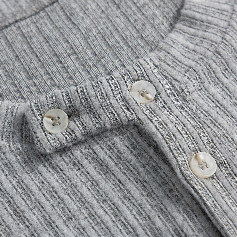 Men's Long Sleeve Ribbed Henley Shirt – Relaxed Fit Half-Button Top
