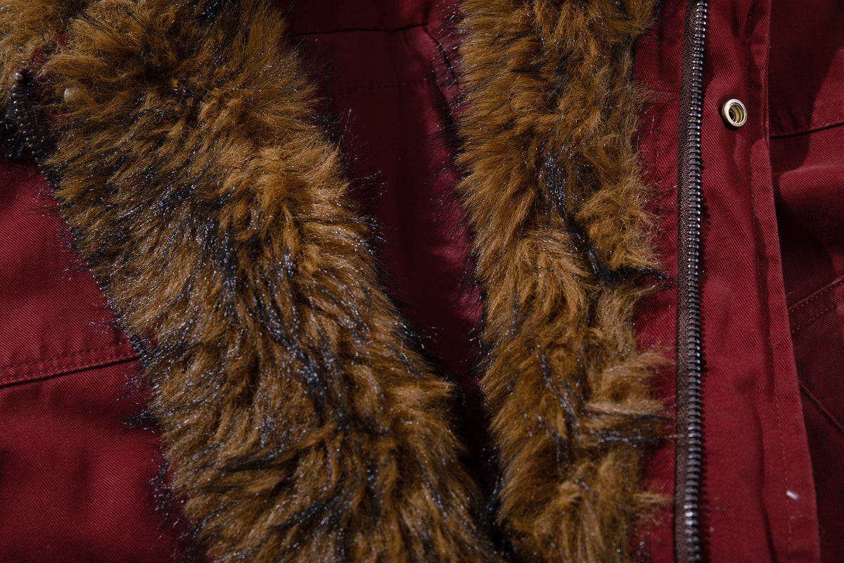 Fur Collar Bomber Jacket – Faux Fur Lined Oversized Winter Coat