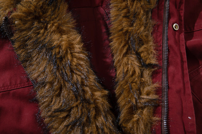 Fur Collar Bomber Jacket – Faux Fur Lined Oversized Winter Coat